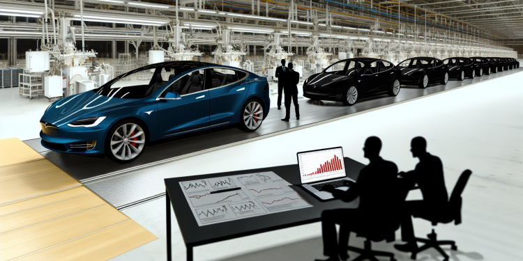 Pentru a crea o imagine realistă și sugestivă care să reflecte esența articolului menționat, iată o compoziție detaliată: - **Context general și fundal:** Imaginea să fie captată într-o hală de producție a unei fabrici de mașini Tesla. Ar putea fi un spațiu mare, industrial, cu elemente vizibile de producție auto și linii de asamblare parțial nefolosite, sugerând o încetinire a producției. - **Autovehicule Tesla:** Placarea mașinilor Tesla trebuie să fie evidentă, dar să existe un număr redus de vehicule evidențiate în imagine, aliniate, dar supuse unui control de calitate mai îndelungat sau pur și simplu nelucrate, pentru a sugera livrări sub așteptări. Marca distinctivă Tesla ar trebui să fie vizibilă pe fiecare dintre ele. - **Elemente simbolice:** În prim-plan, să fie vizibile diverse documente ori grafice care reprezintă scăderea producției sau a livrărilor. Un grafic simplu pe un laptop aflat pe o masă aproape de vehicule ar putea arăta o linie descendentă clară. - **Atmosferă și ambient:** Un ton general al imaginii să fie ușor sumbru sau tensionat, să sugereze dezamăgirea sau îngrijorarea. Sursele de lumină să fie mai difuze decât strălucitoare, oferind un aer de introspecție și reevaluare. - **Personaje:** Câteva siluete ale inginerilor sau managerilor Tesla, poate cu expresii contemplative, aducând un plus de dramatism. Ei înclină să privească către vehiculele finite sau către ecranele cu grafice, sugerând evaluarea și analiza situației. Acest gen de compoziție ar captura esența articolului și ar transmite clar reducerea livrărilor Tesla din trimestrul respectiv, în comparație cu așteptările anterioare.